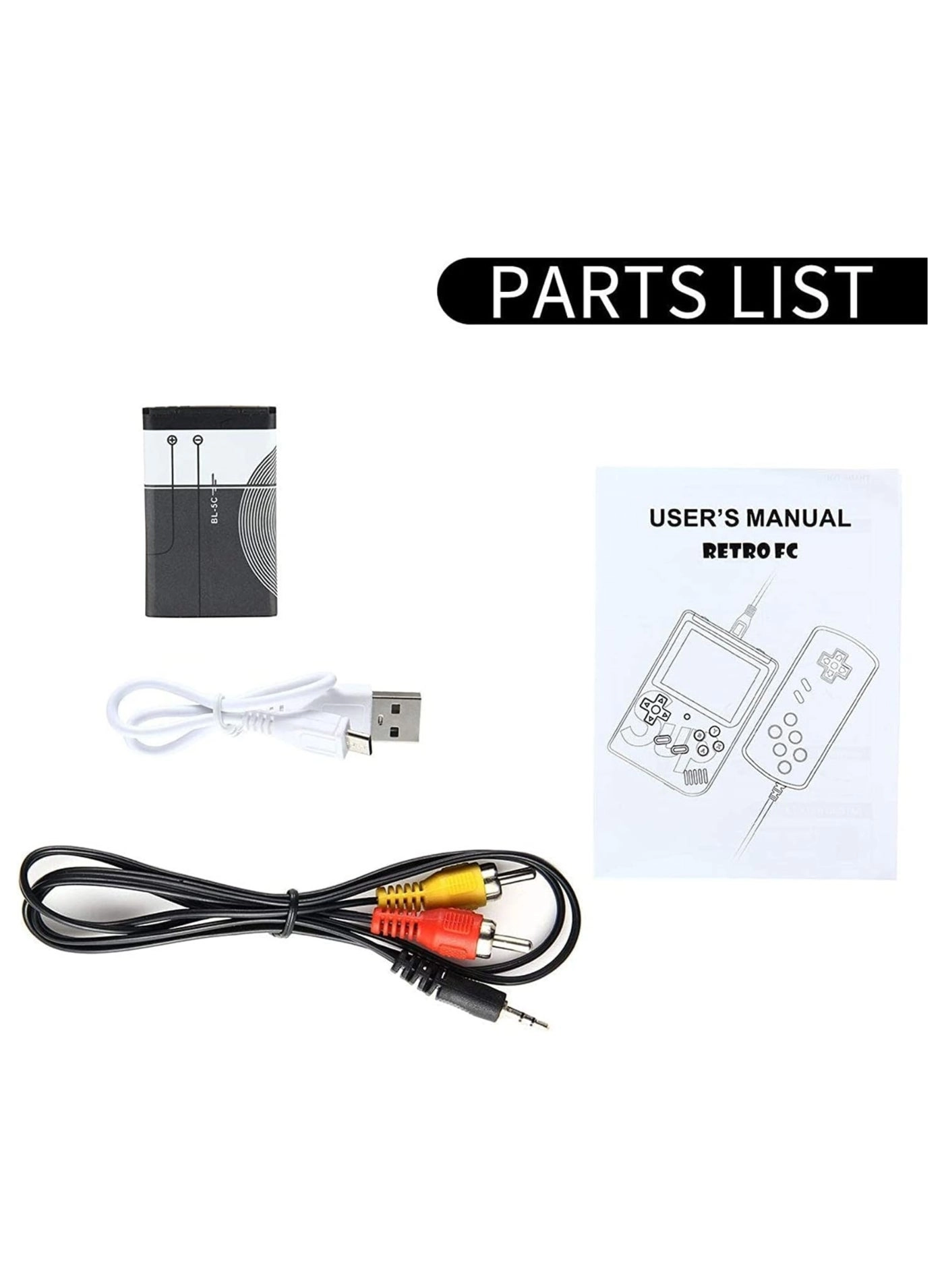 Handheld Game Console - 400 Built-in Games 3-Inch Color Screen Rechargeable Battery