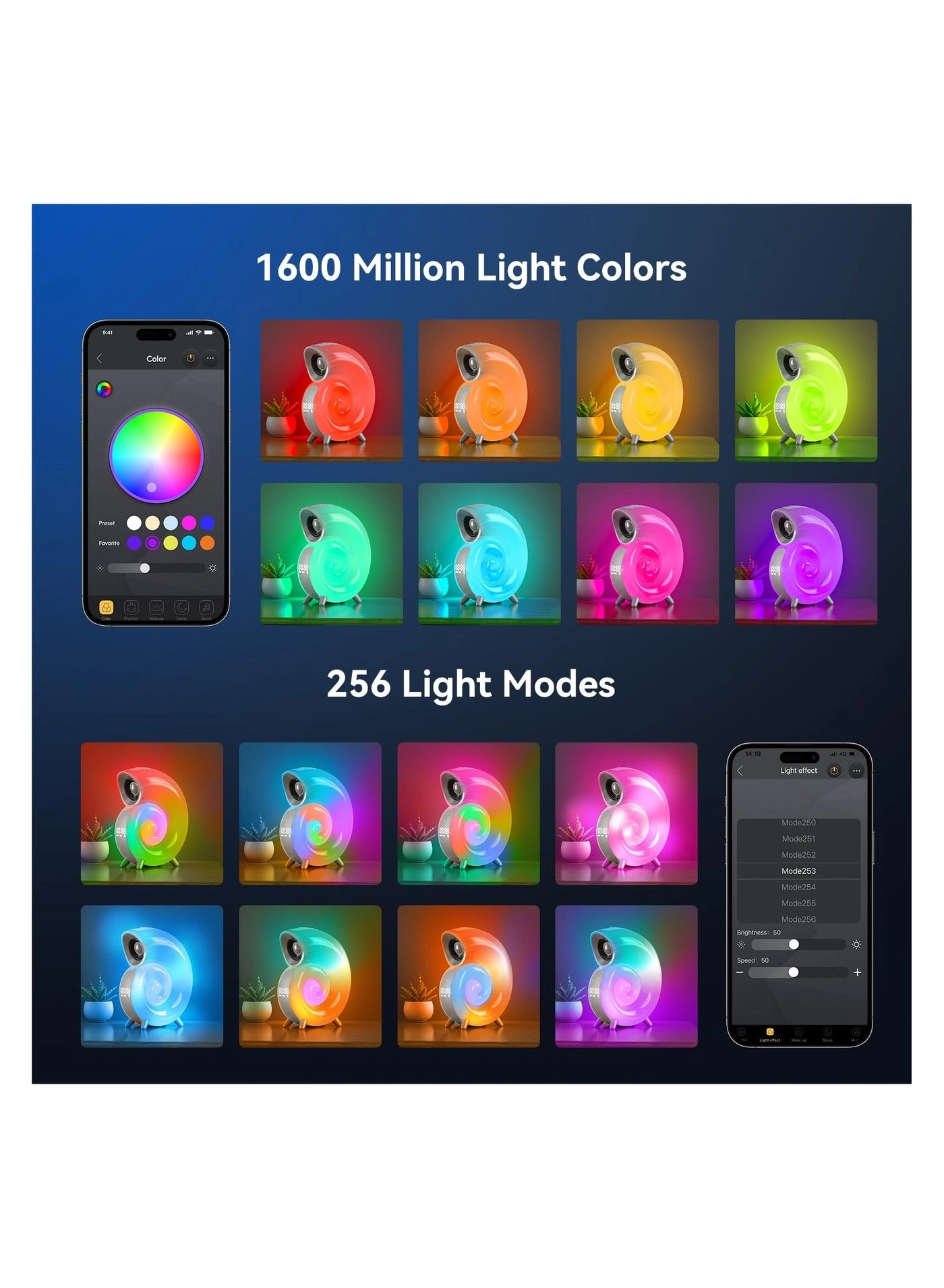 256 Scene Modes Desk Lamp - Music Speaker 16 million colors