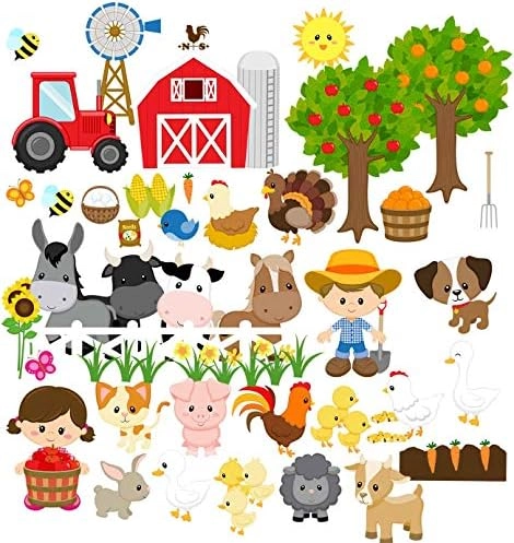 Story Time Felts Farm Animals Felt Flannel Board Set - 65 pieces