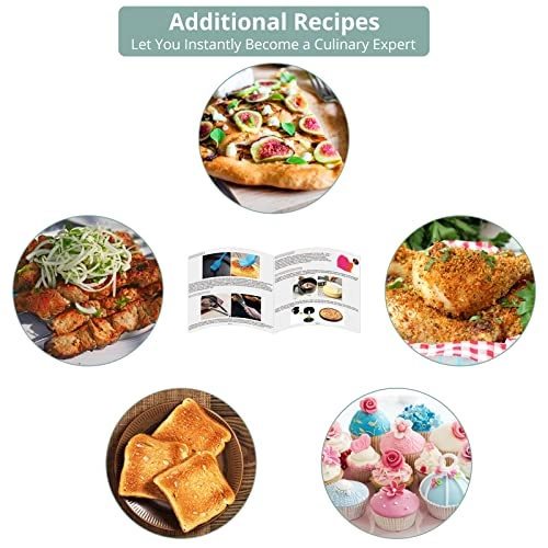 Round Cake Mould + Pizza Basket + Cupcake Mould + Silicone Mat + Round Grill Holder + Multi-purpose Stand + Skewers + Toast Bread Holder + Parchment Paper + Silicone Brush + Dish Plate Clip + Food Clip + Silicone Mini Mitts