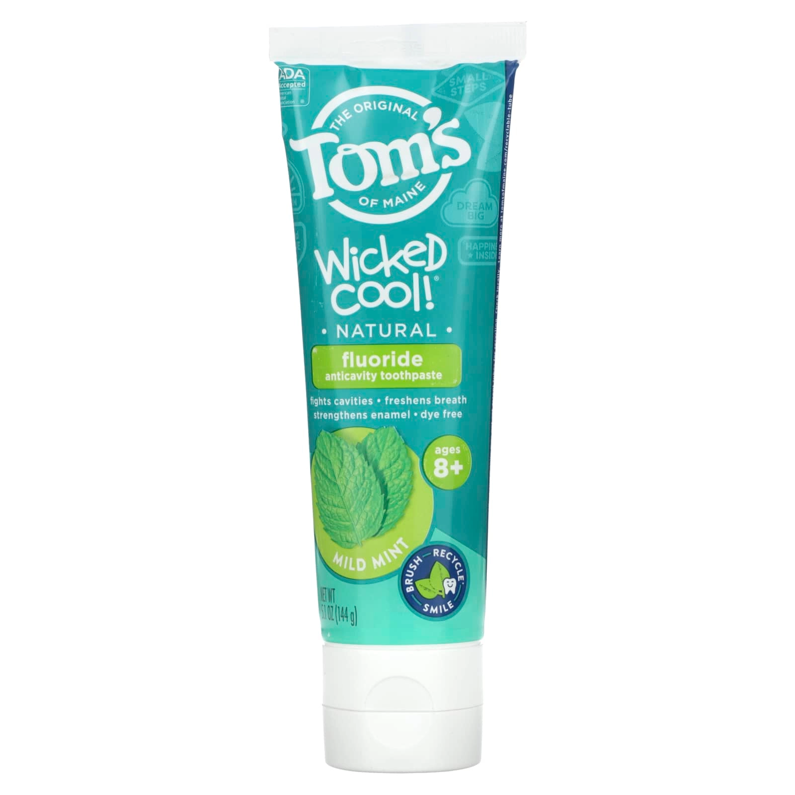 Tom's of Maine Wicked Cool! Natural Fluoride Mild Mint Toothpaste Ages 8+ 144 g