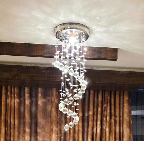 Crystal Glass Spiral Modern Led Chandelier - Warmwhite
