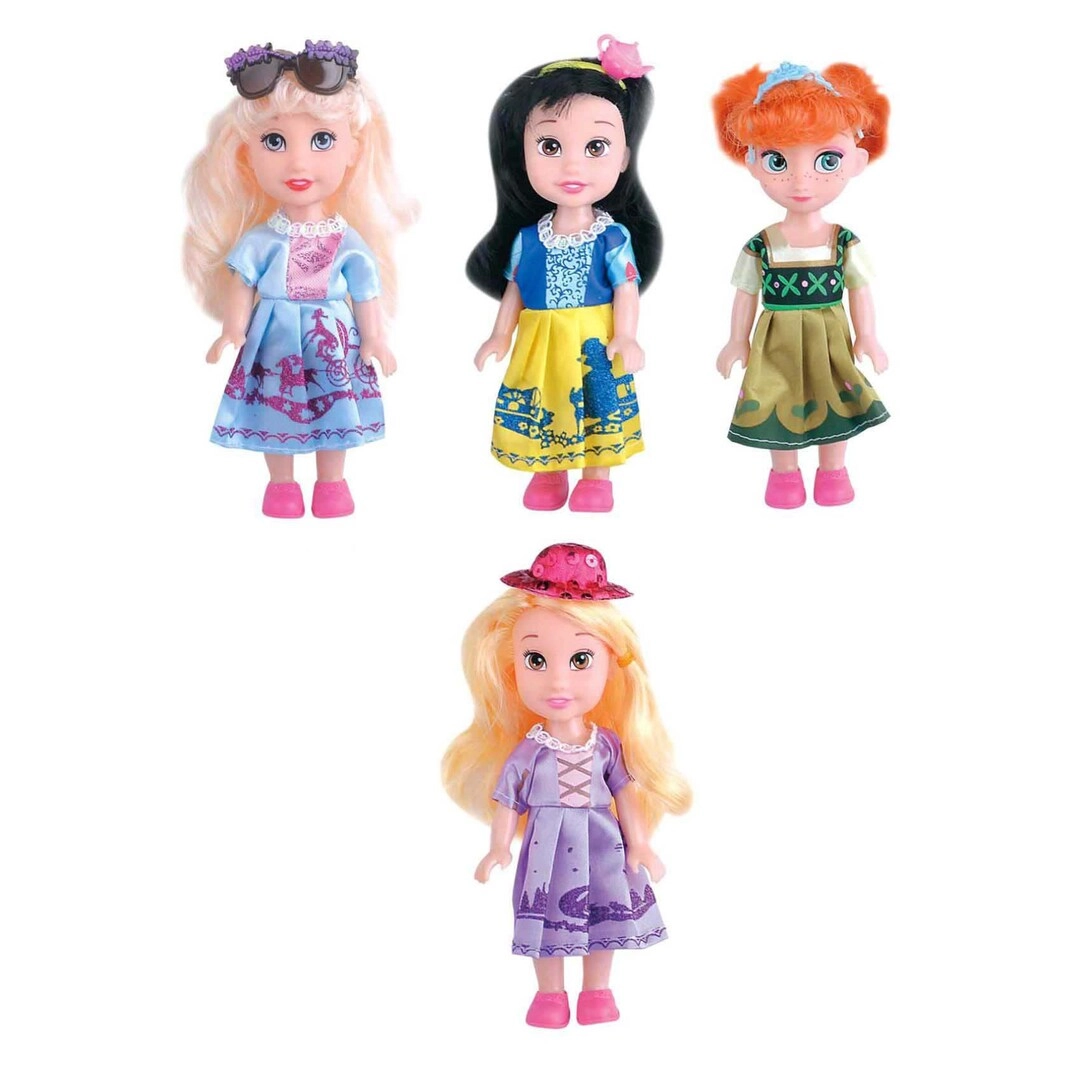 Power Joy Leila Princess Mini Sisters Doll Set - 4-In-1 Vinyl
