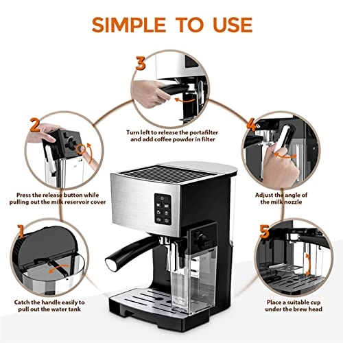 Fully Automatic Coffee Machine - Beans & Powder Touch Screen LED