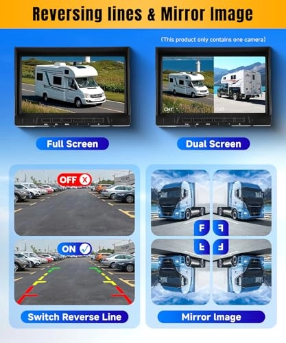 Reversing Camera - Night vision 1280*720P + 7 Inch Monitor - Wired