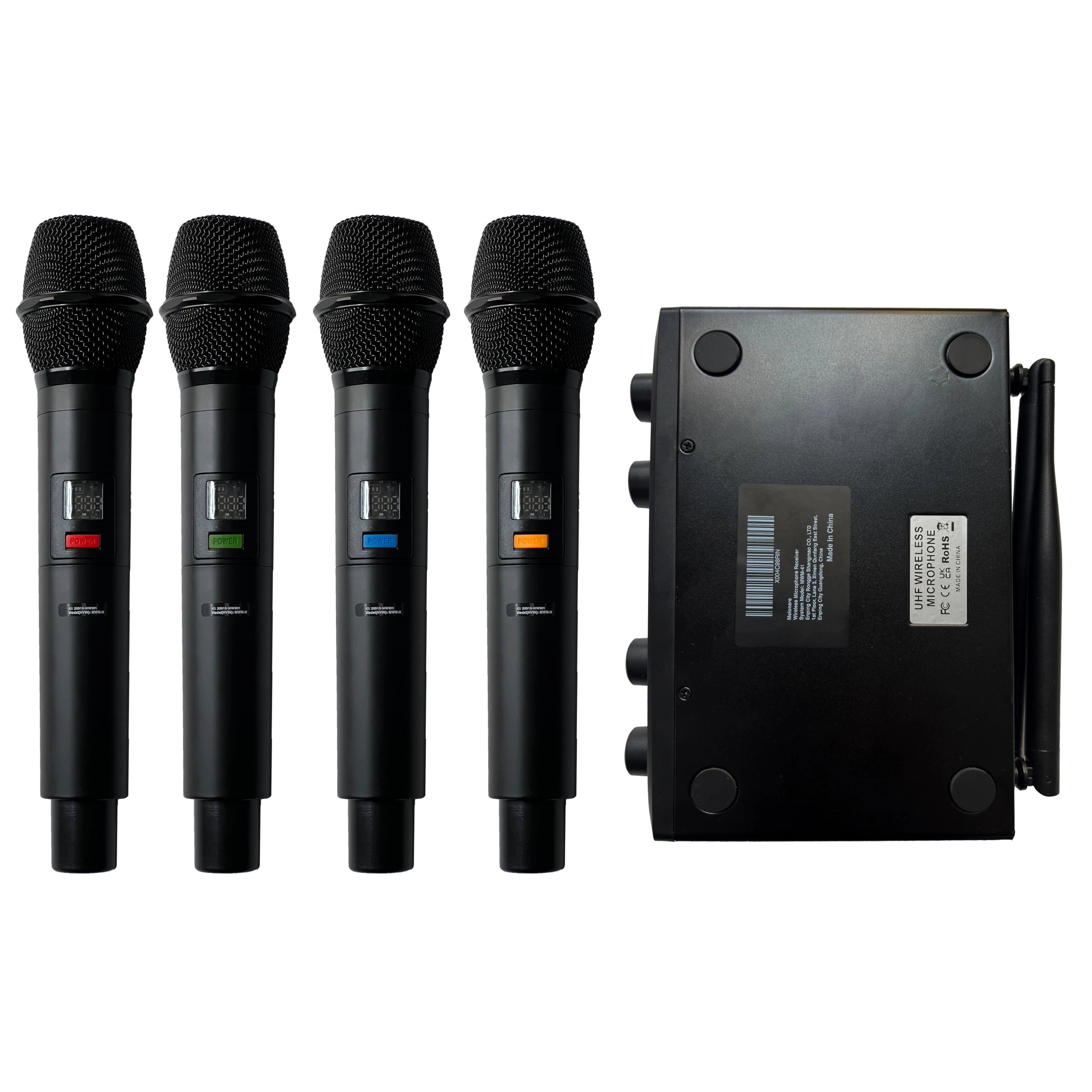 4-Channel Wireless Microphone System - 4 UHF