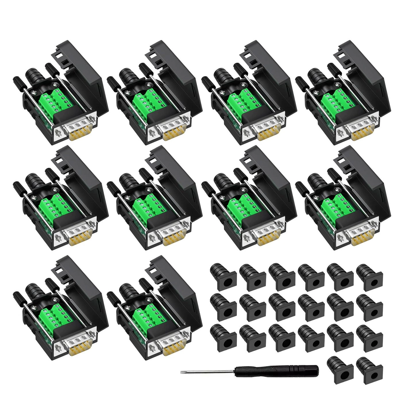 YIOVVOM DB9 Male Breakout Connector - 10 Pcs 9 pin RS232