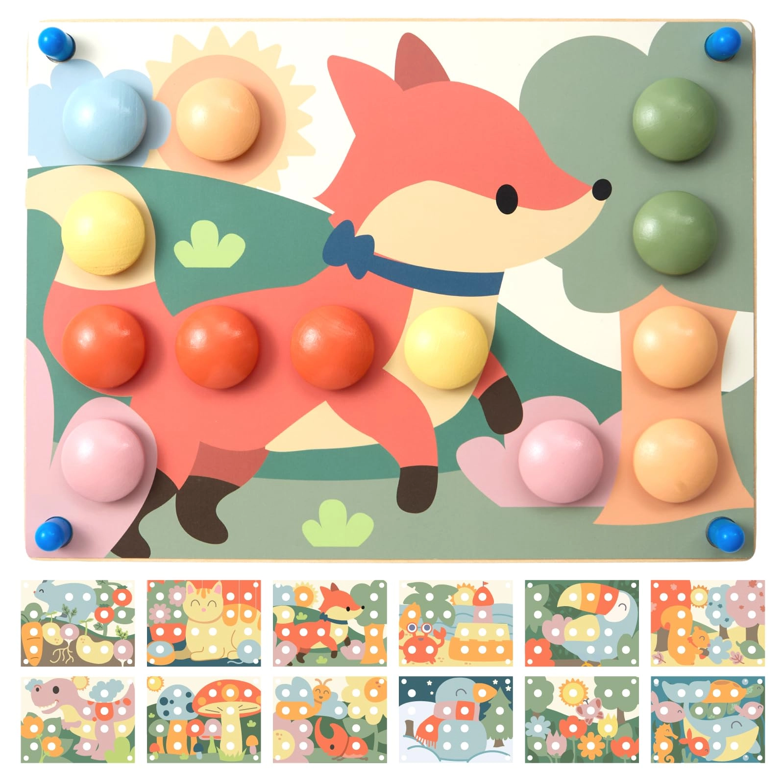 Nene Toys Wooden Colour Matching Puzzle - 2+ 38 pieces