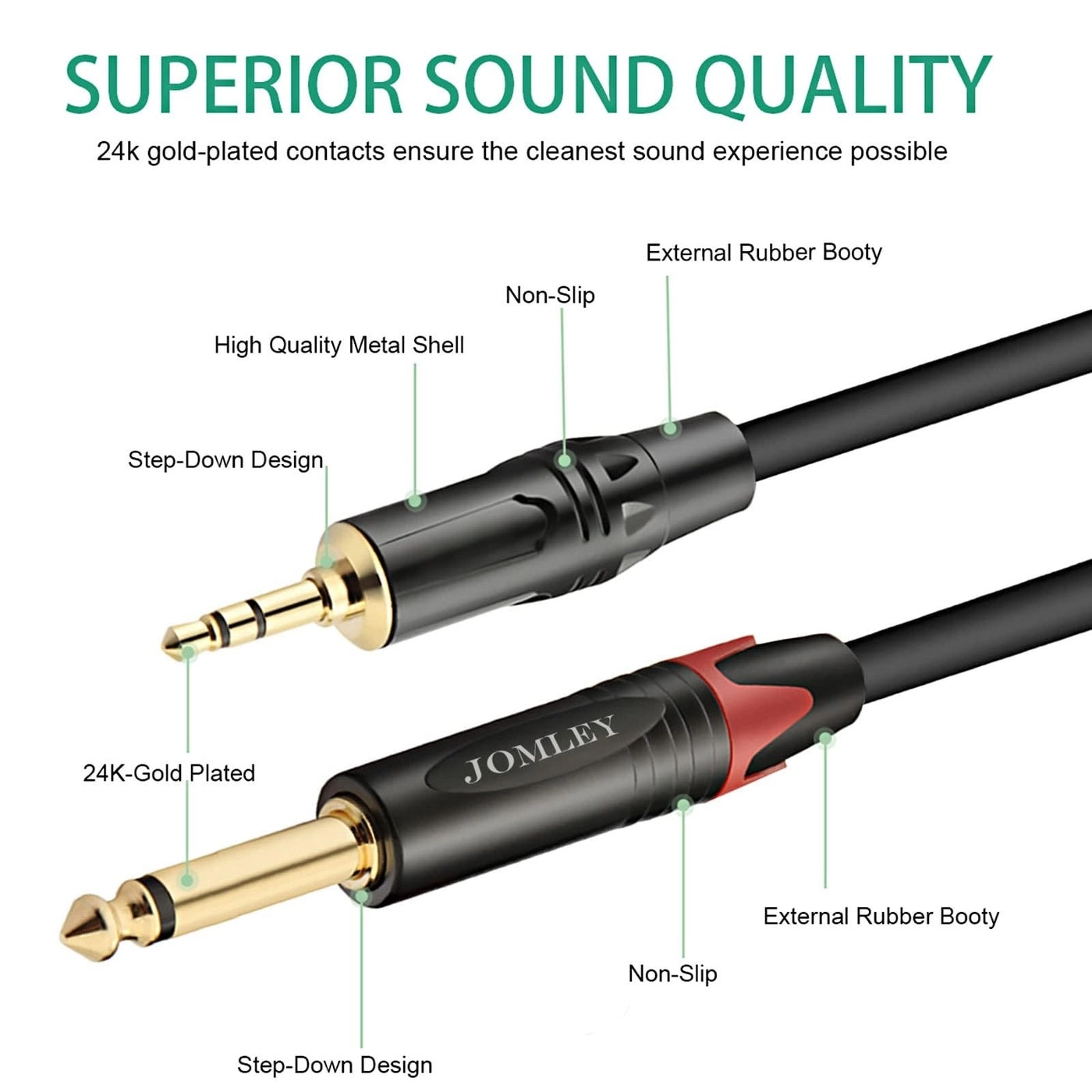 1/8 to 1/4 Stereo Audio Cable - 3.3 ft