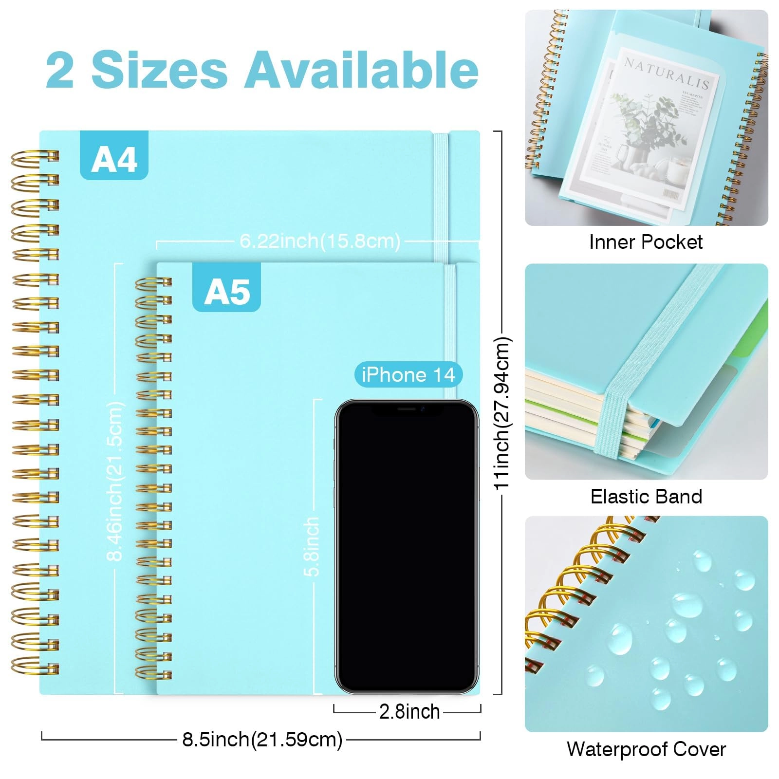 5 Subject Notebook A5 Spiral - Lined 150 Sheets