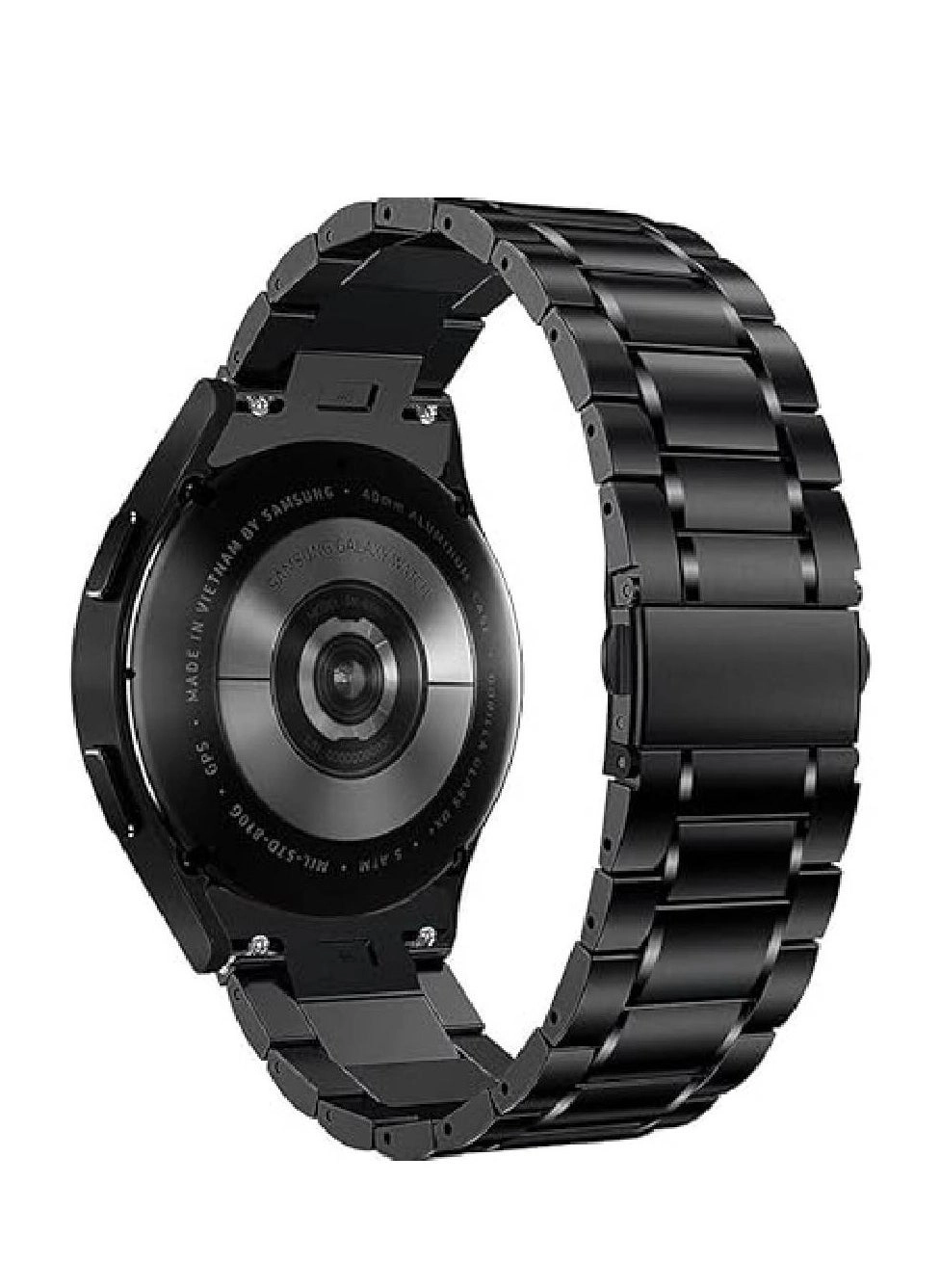 Beauenty Solid Curved Stainless Steel Watch Band for Samsung Galaxy Watch 6 Classic, 6, 5 Pro, 5, 4 Classic 4