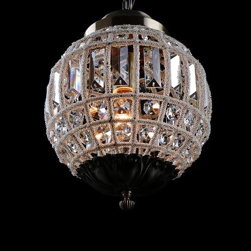 Round Crystal Ceiling Light - E27 25 x 25 x 31 cm