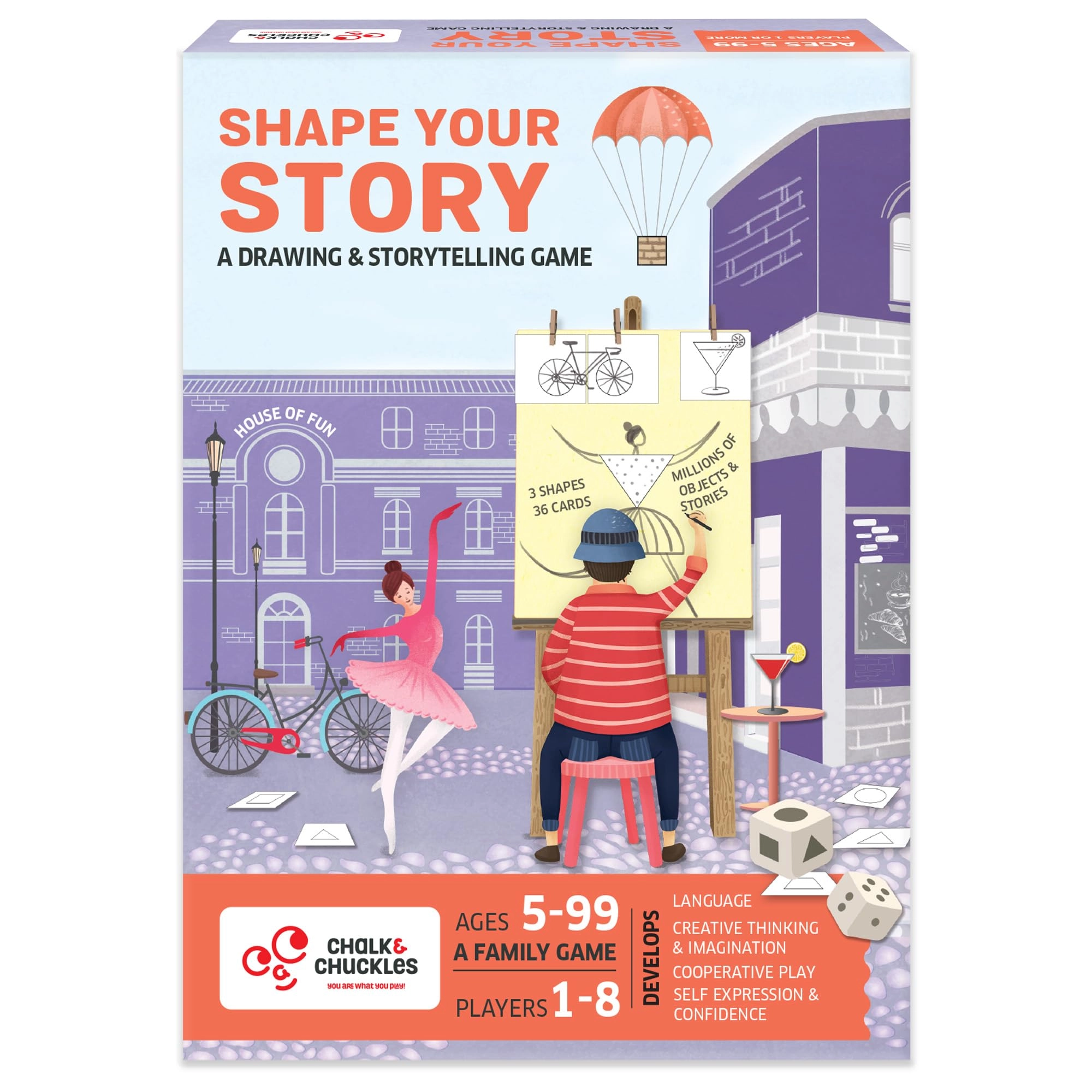 CHALK AND CHUCKLES Shape Your Story - Drawing and Storytelling Card Game