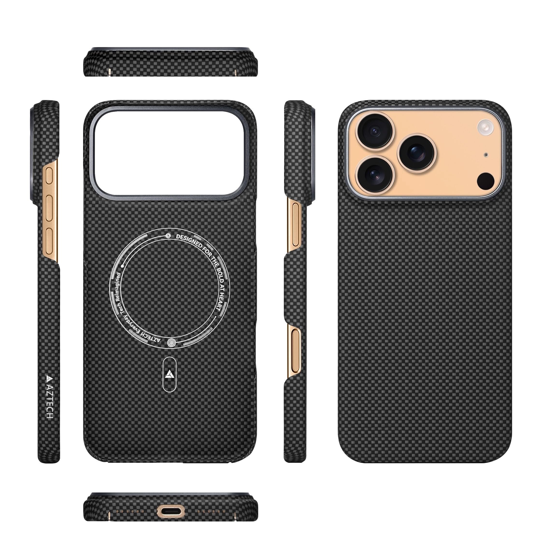 AZTECH Official Store Premium Aramid Fiber (Kevlar) Case Ultra-Slim with MagSafe for iPhone 17 Pro