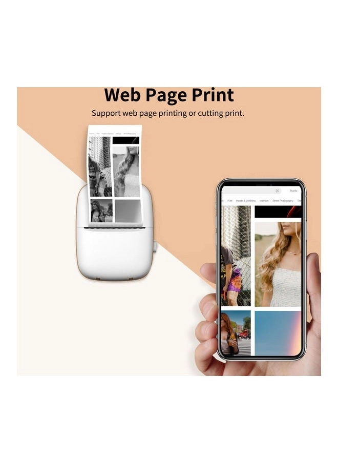 Wireless Mini Photo Printer White/Green