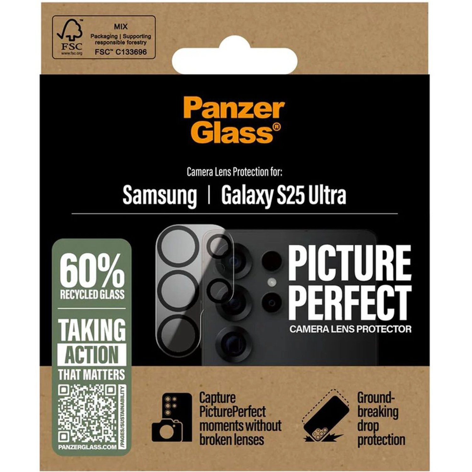 Clear Edge-to-Edge Camera Lens Protector for Samsung Galaxy S25 Ultra