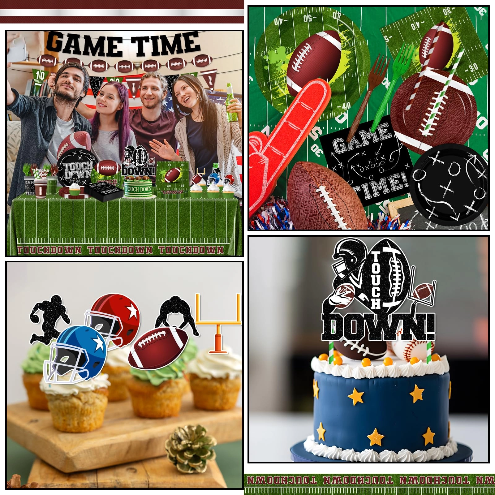 Football Party Supplies Kit - 187pcs Birthday