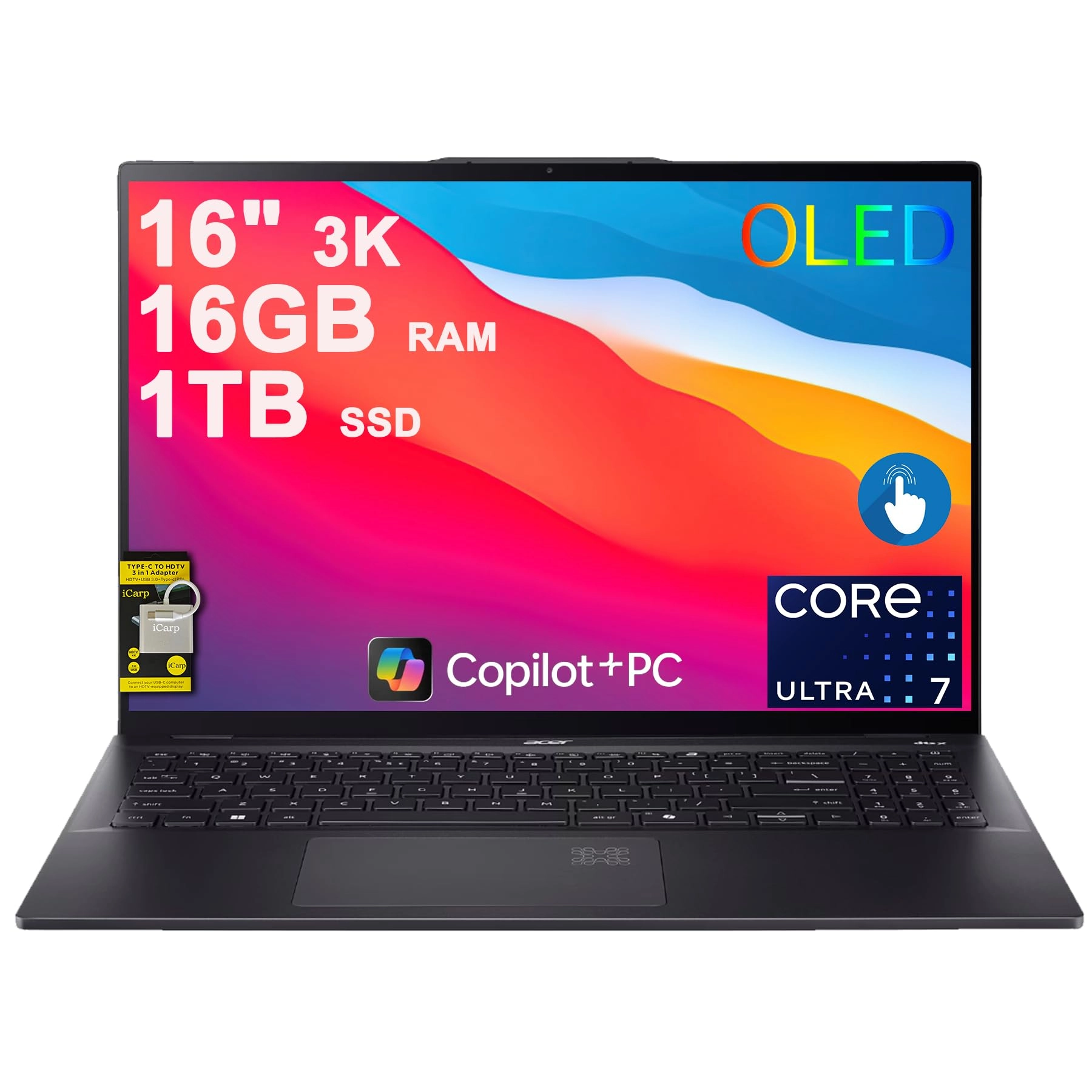 Swift 16 AI - 16" 1TB 16GB Intel 8-core Ultra 7 Series 2 256V