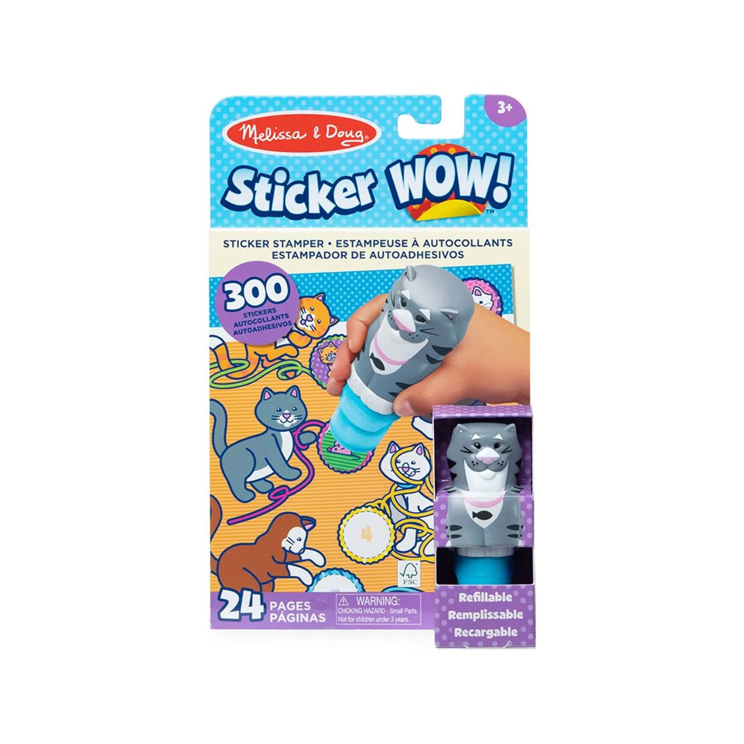 Melissa & Doug Cat Activity Sticker Book Stamper 300 pcs