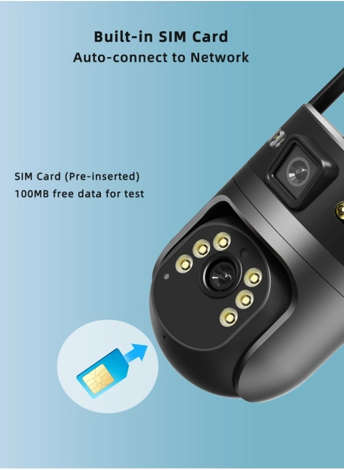 Solar Streetlight Dual Lens Security Camera 8MP