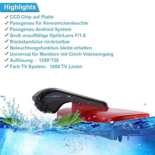 Reversing Camera + LCD Colour Display Monitor - Night vision AHD video signal or CVBS signal 1280 x 720 pixels