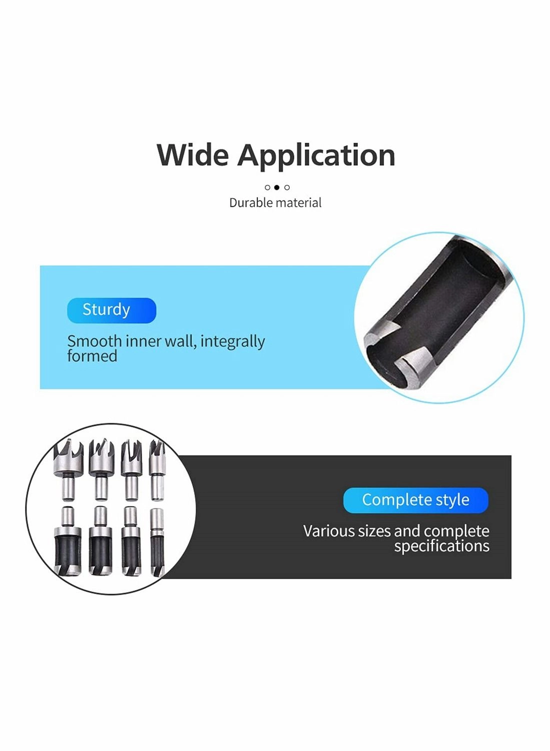 Wood Plug Cutter - 45# carbon steel 8 piece(s) 6mm 10mm 13mm 16mm