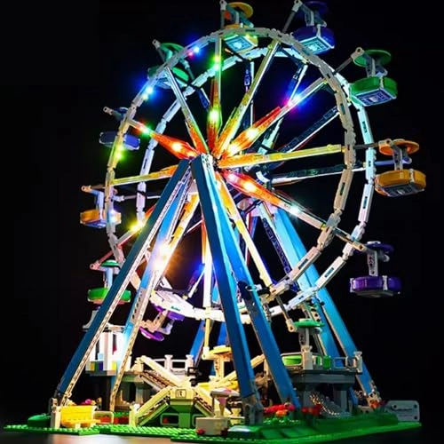 LED Light Fixture - Compatible with Lego 10247 Ferris Wheel USB rechargeable Multicolor