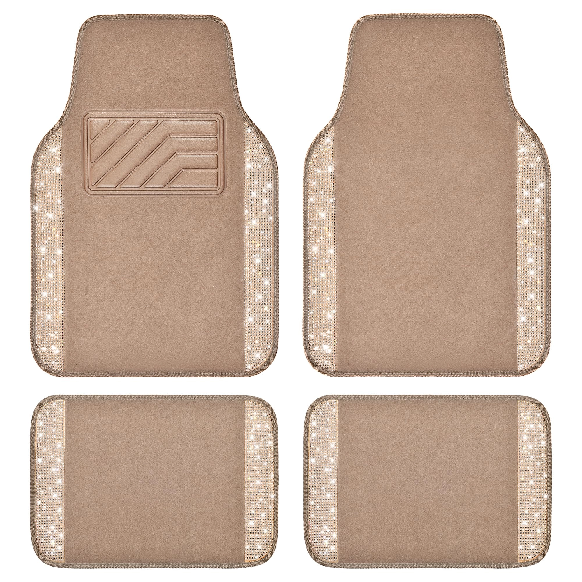 LJ Bling Diamond Car Mats - 4.0 Count Universal Fit