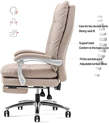Desk Chair - PU Leather Brown High Back