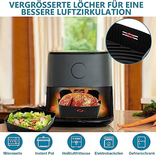 Silicone Mould for Hot Air Fryer - 100% high quality food grade silicone 2 Pieces