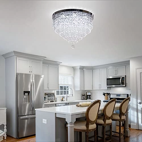 Modern Crystal Chandelier - 3500K non-dimmable