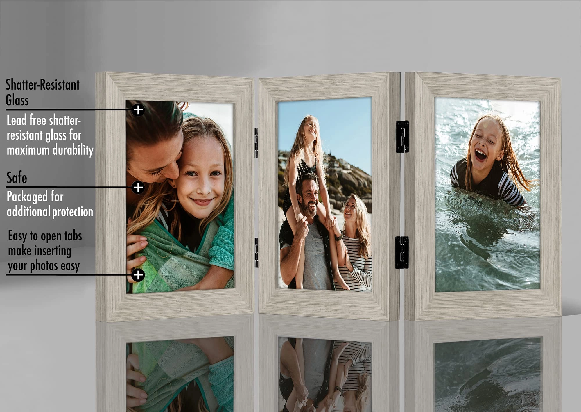 Hinged 3 Picture Frame - 5X7