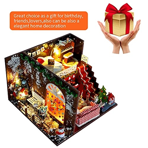 3D Wooden Miniature Doll House Kit - Painting and Calligraphy Room With Dust Cover 1:24