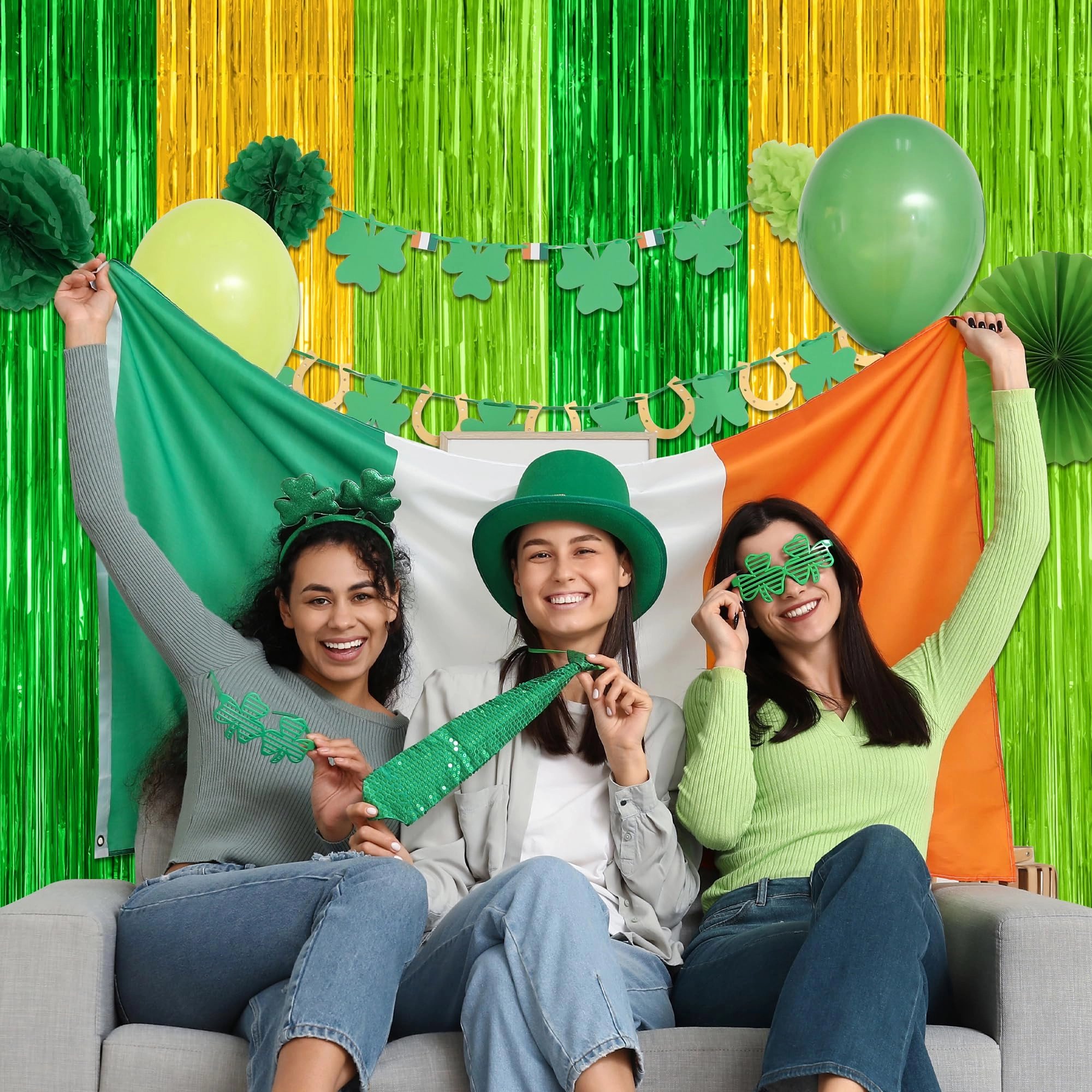 FoilCurtain-Goldgreen - 2 Pack St Patrick