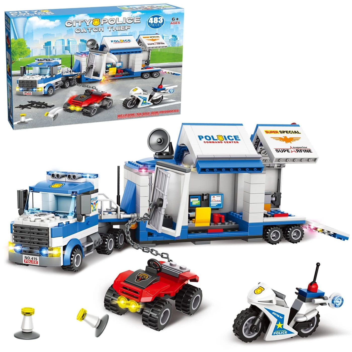 City Police Mobile Command Center Truck - Action Cop 483 pcs