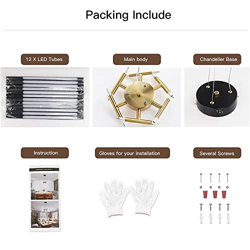 Modern Easy Chandeliers - 6/8/10/12 Lights Gold