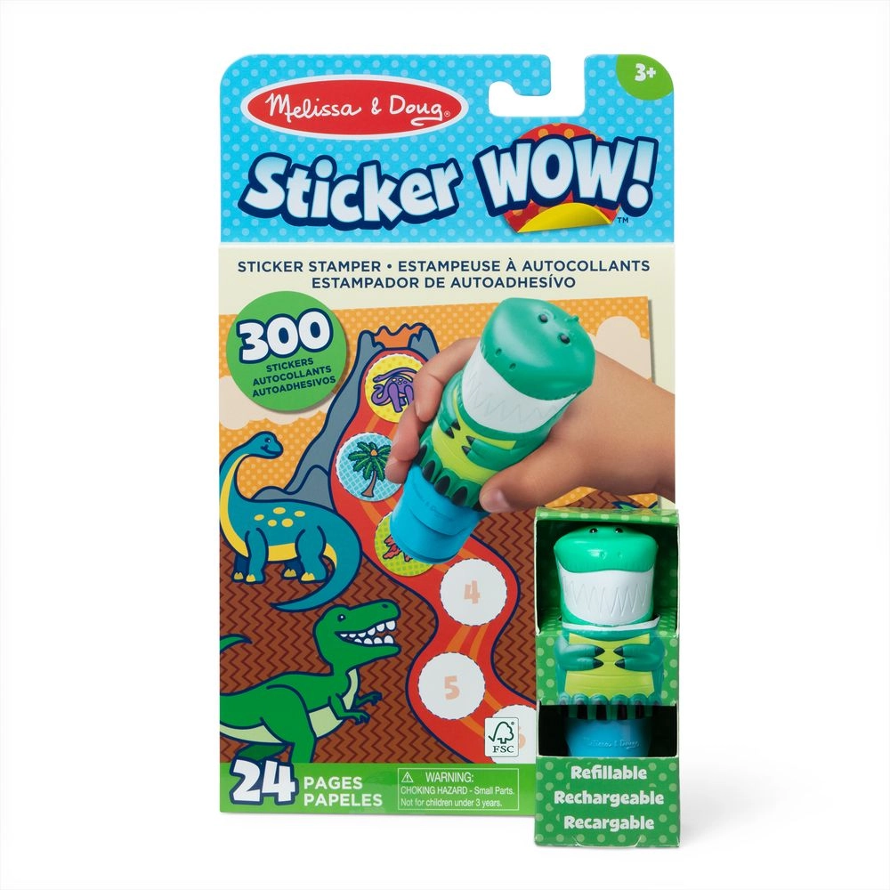 Melissa & Doug Dinosaur Activity Sticker Book Stamper 300 pcs