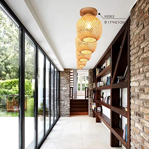 Bamboo Flush Ceiling Light