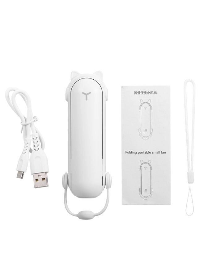 NIBEMINENT Portable Foldable Handheld Mini Fan - 3-In-1 White