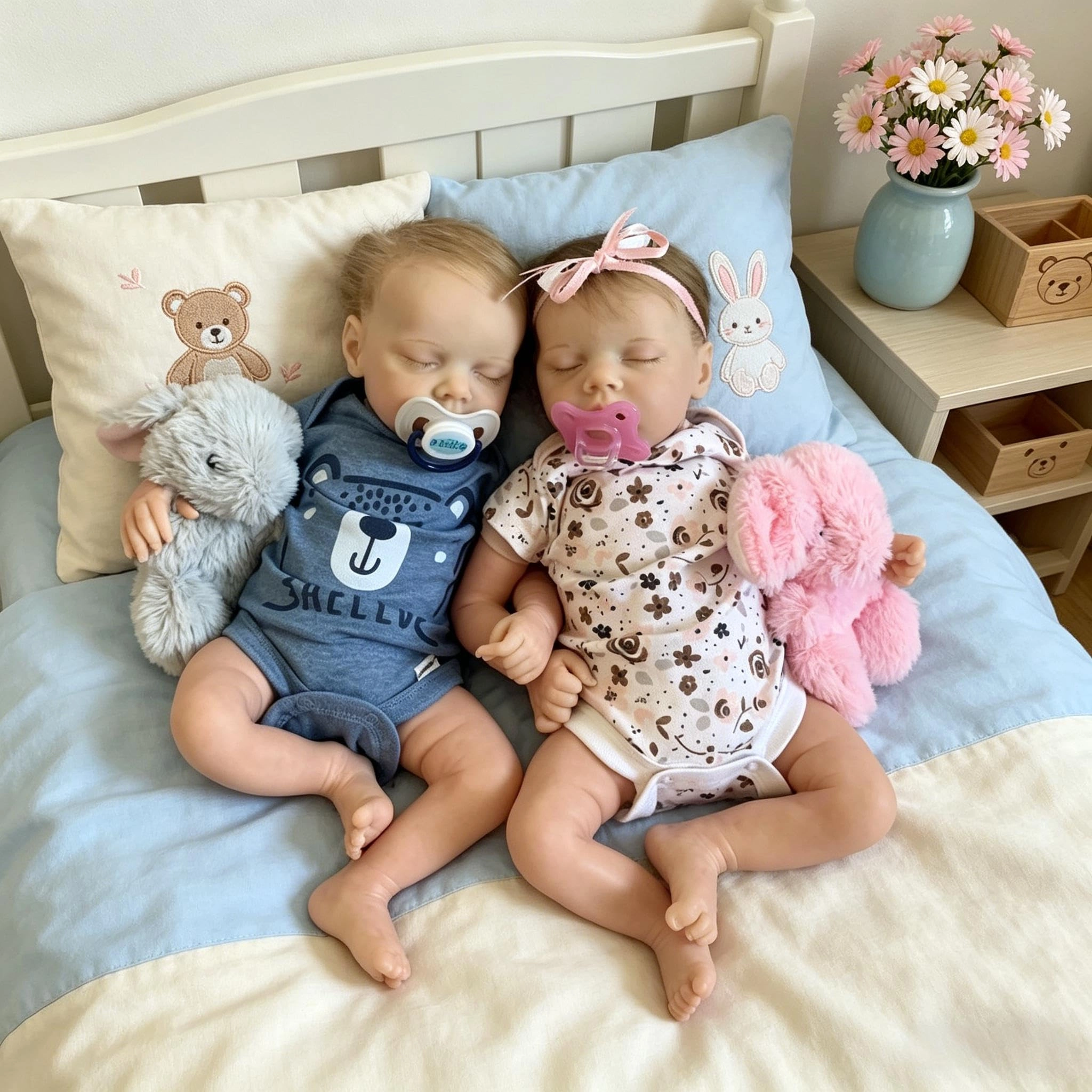 Nanjing Tianzeng Gifts Co.,Ltd Reborn Baby Doll - 18 inch Vinyl Twin Boy and Girl Ages 3+