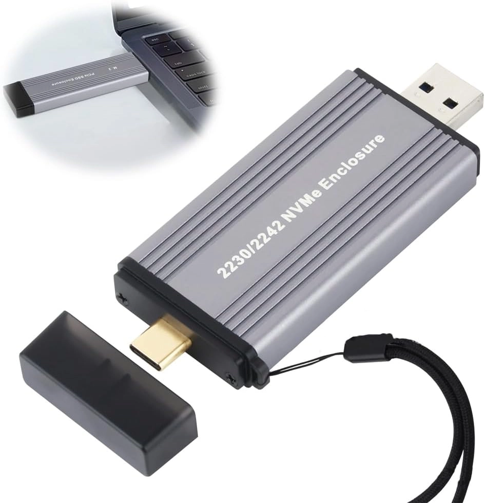 M.2 SSD Enclosure - NVMe SATA Dual Protocol 10Gbps USB-C/A