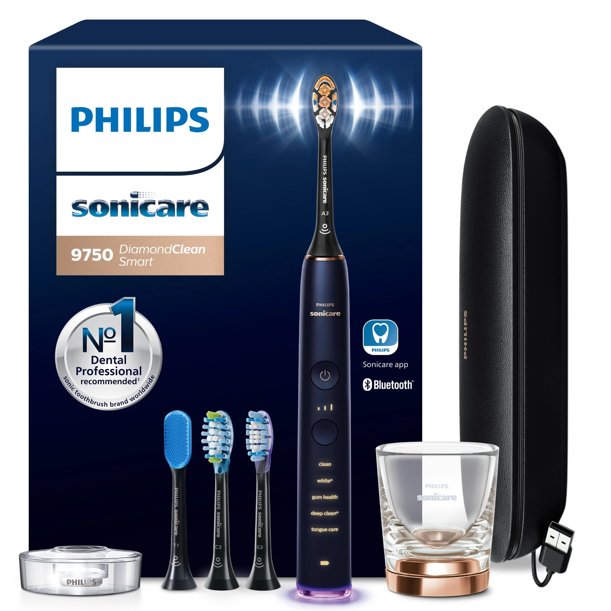Philips Sonicare DiamondClean Smart 9750 - 5 Brushing Modes 3 Intensity Levels Lunar Blue