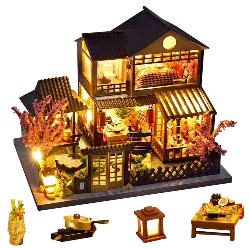 CHOOYIH Miniature Dollhouse Kit - Christmas Doll House 1:24 Scale