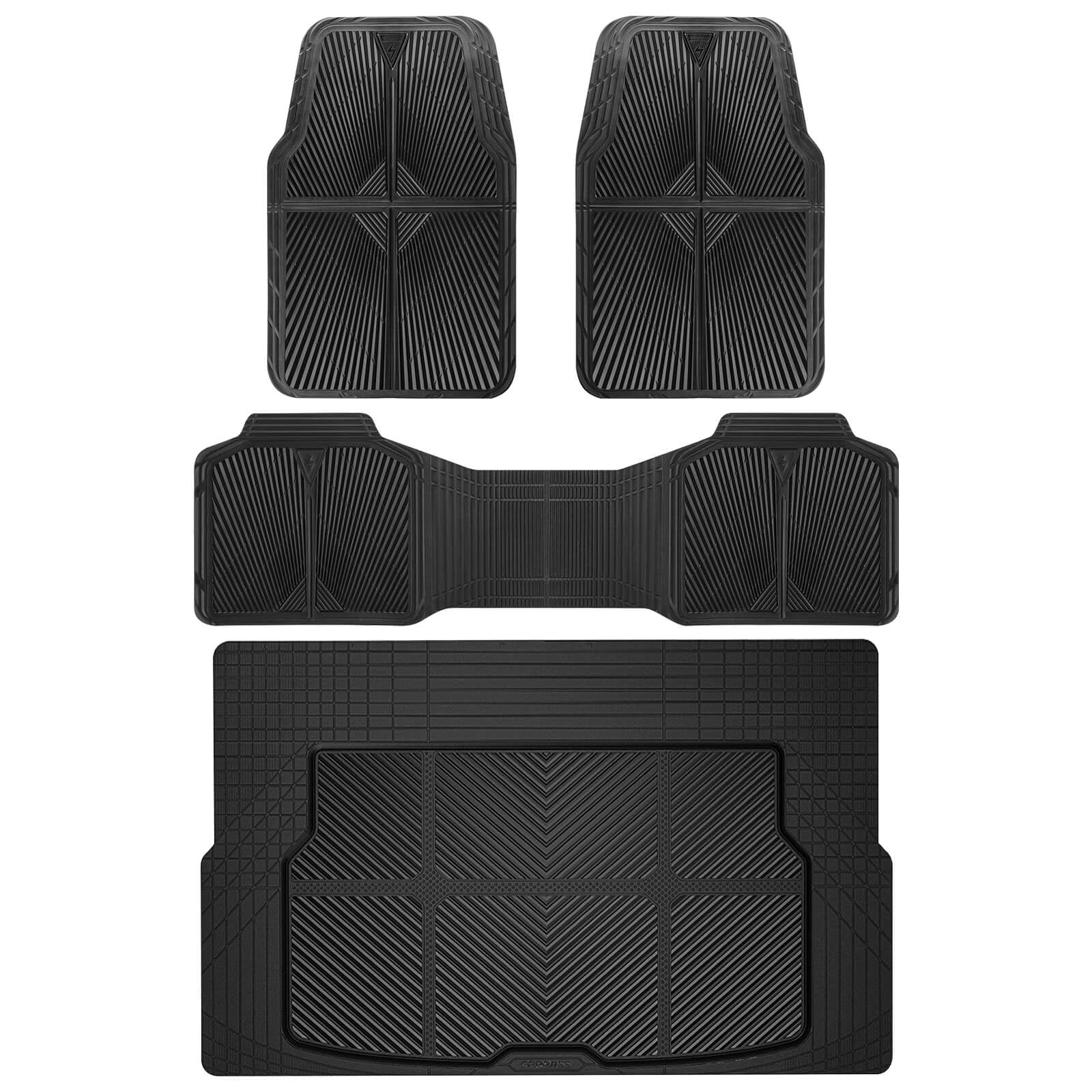 LJ Rubber Floor Mats & Cargo Liner - Gray Universal Fit 5-Piece