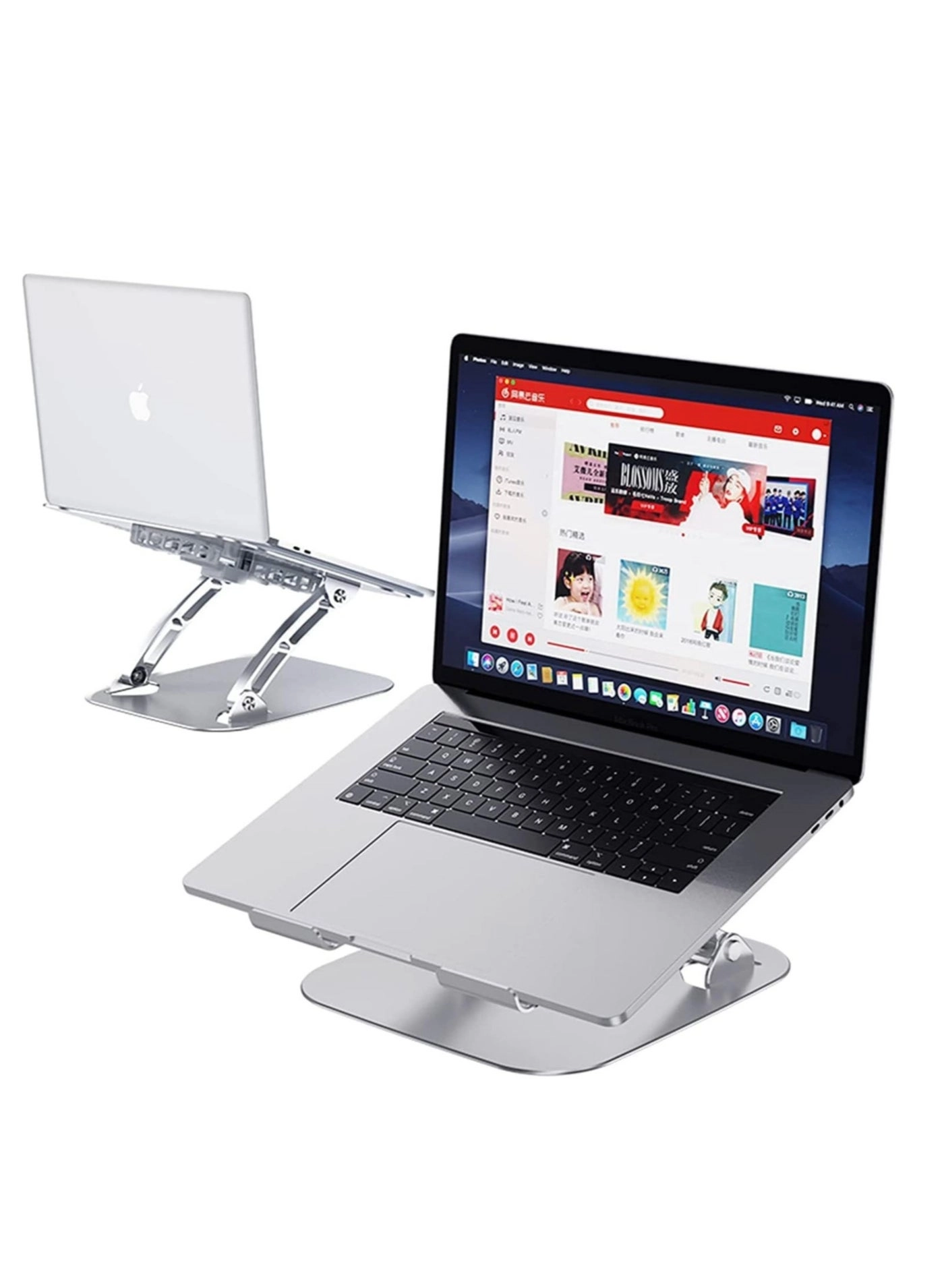 Laptop Stand with Cooling Fan V4 - Adjustable Height White