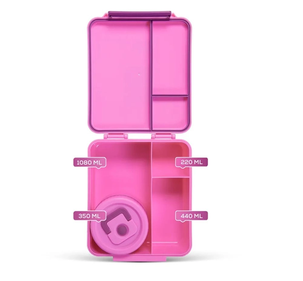 Bento Lunch Box With Steel Food Jar - Think Big Blush 1.74L