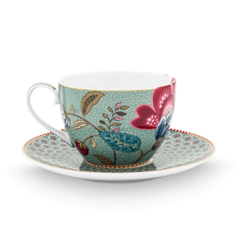 Blooming Tales Cup & Saucer - 2 pcs Fantasy Blue 300 ml
