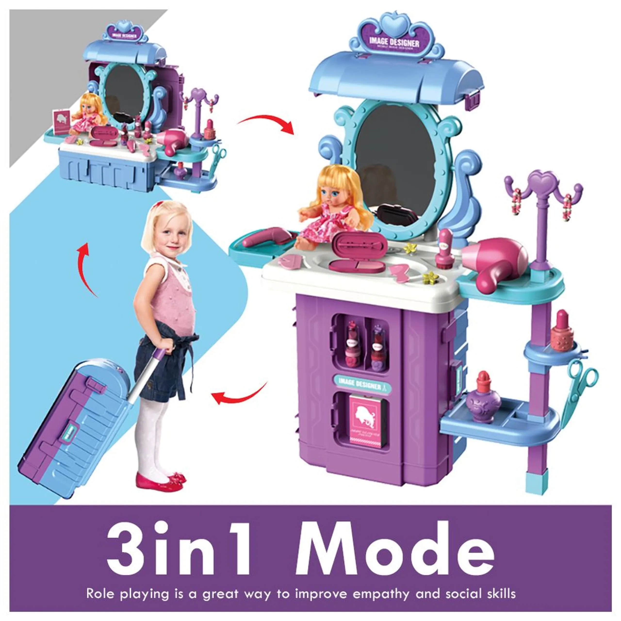 Role Play Salon Toy Set Luggage Case - 39 pcs (SAM-LS_RPLC_SLPU)
