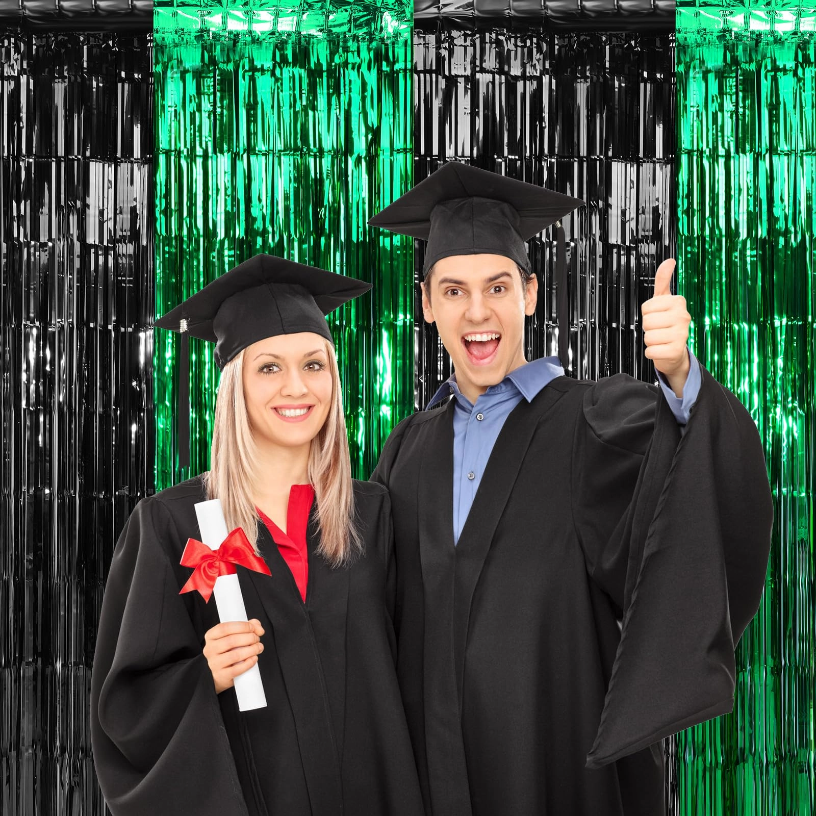 Foil Fringe Curtain - 3 Birthday Graduation Prom Wedding Pack
