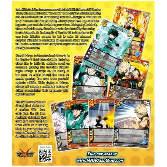 My Hero Academia Collectible Card Game Izuku Midoriya vs. Katsuki Two Player Rival Decks - 104-card starter set